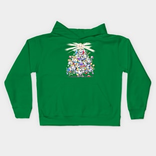 Christmas parrot tree - Happy Christmas with decorated tree Kids Hoodie